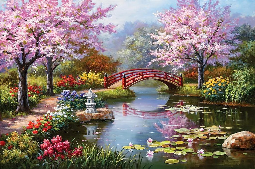 Hyahx Cross Stitch 11 CT Cross Stitch Kit with Japanese DIY Embroidery Kit for Beginners and Advanced 50cm x 40cm Instructions, Stitchers, (Park