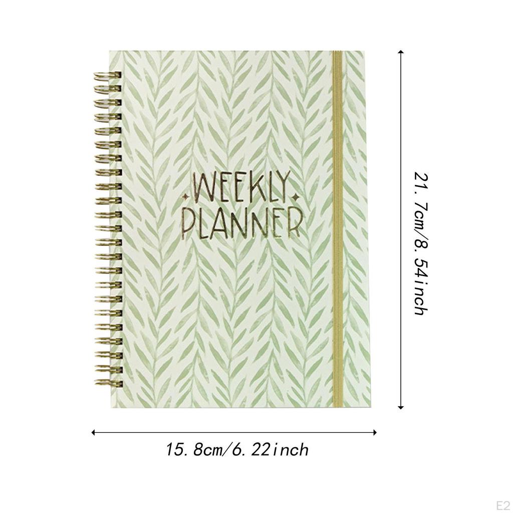 Weekly Planner Notebook Productivity Organizer 142 Pages Metal Double Coil, 71 Sheets Academic