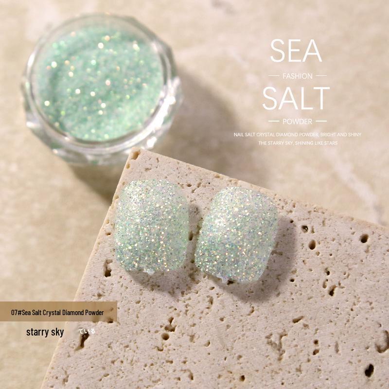 

Порошок кристалла морской соли Аврора: Переливающийся бриллиантовый сахарный глиттер для нейл-арта