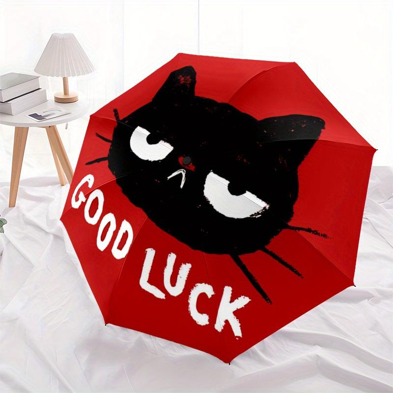 1pc Cat Luck Automatic Open/Close Umbrella, Portable Folding Umbrella for Travel, Themed Events,