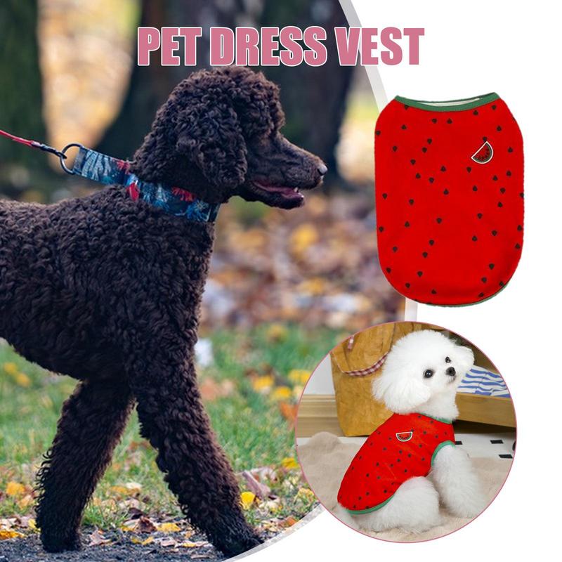 Dog Summer Clothes Pet Summer Clothes Soft Breathable Dog Cat Shirt Cute Watermelon Pineapple Outfit Clothes For Small To Large