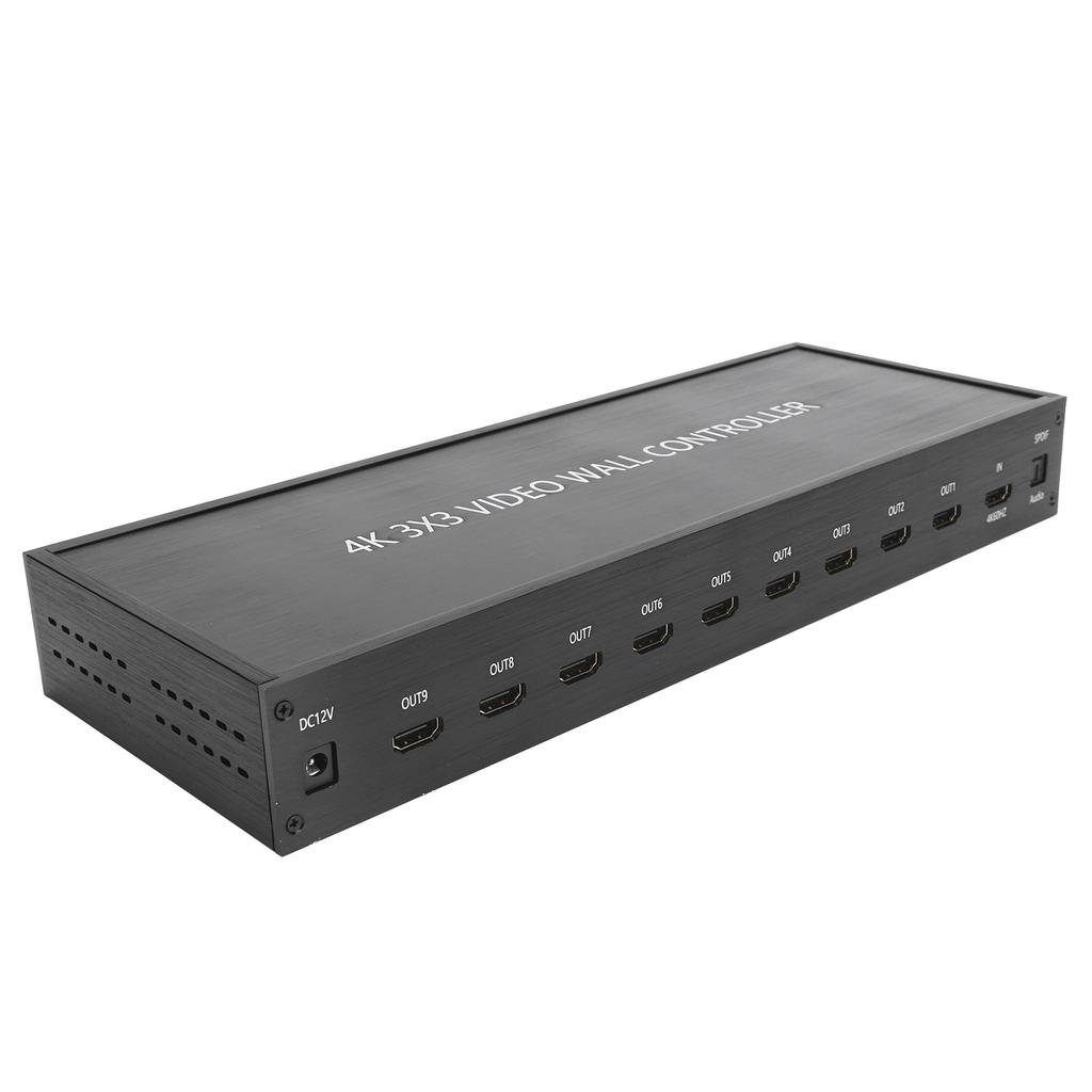 HDMI 3x3 Video Wall Controller Screen Image Processor for 9 TV Splicing Display 110‑240V