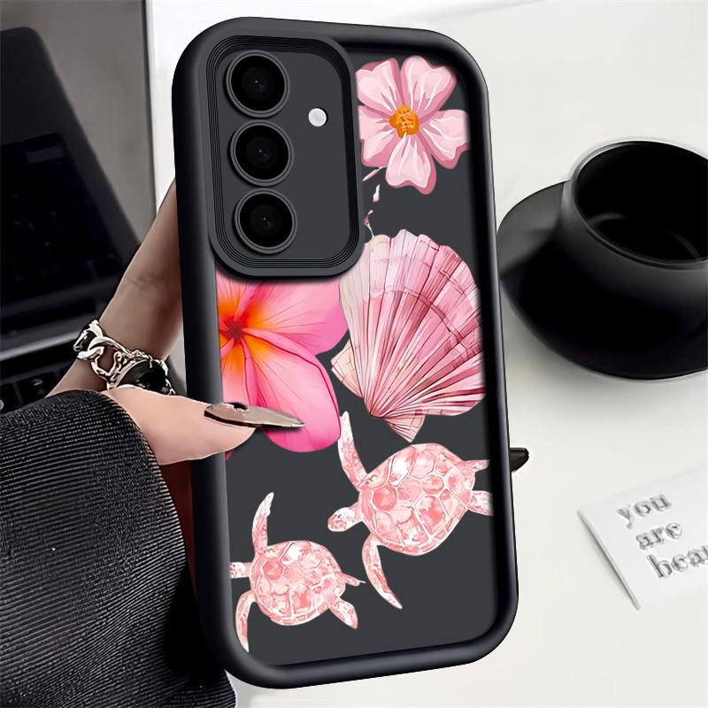 Crab Fish Floral Heart-Shaped Stars Phone TPU Case For Samsung Galaxy S21 S22 S23 FE S24 Plus S25 A16 A35 A54 A55 5G Ultra Cover