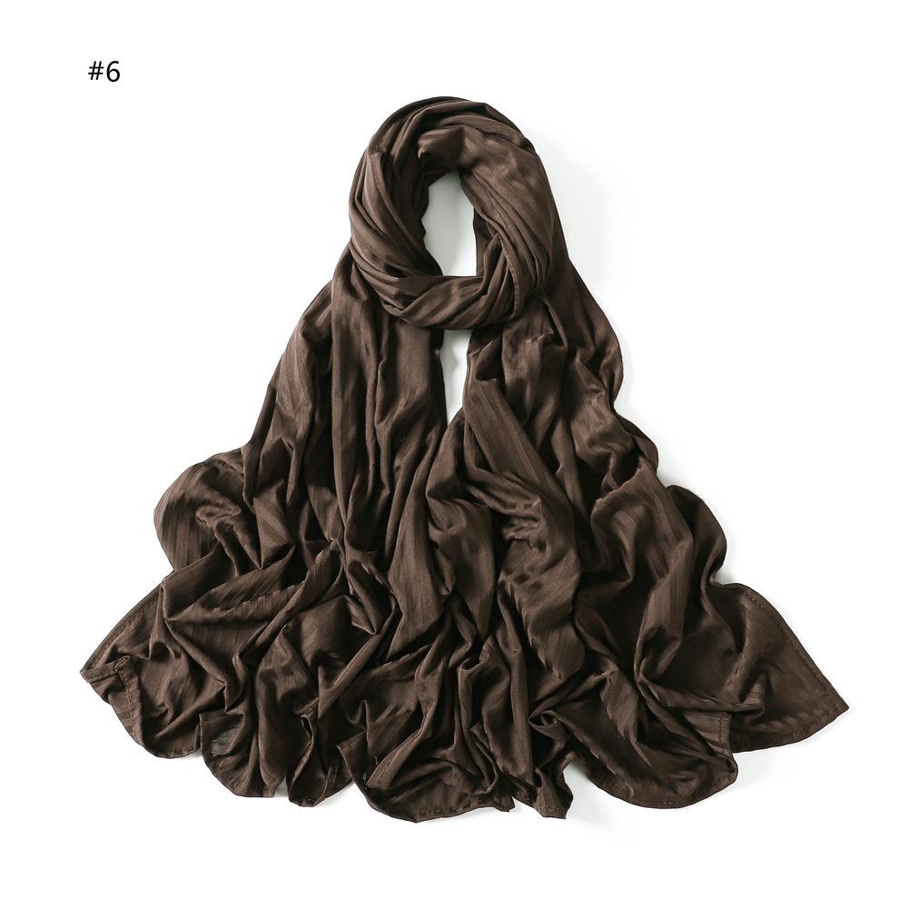 Plain Turbans Striped Line Jersey Hijab Scarf Thick Modal Wrap Elastic Shawls High Quality Foulards Muslim Head Snood 175*70Cm