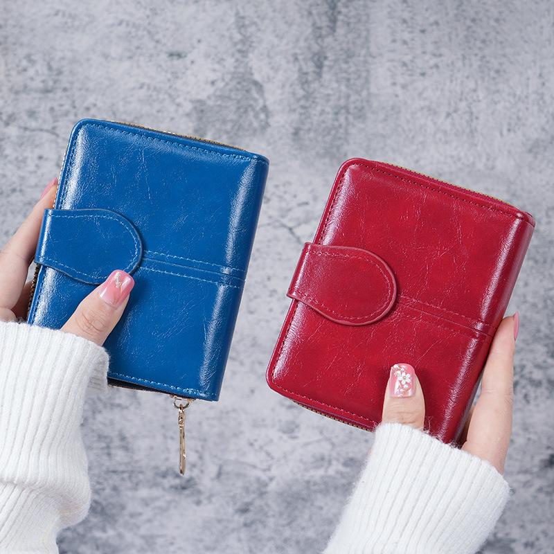 Neues Damenmode-Portemonnaie in Unifarben: Multifunktionale faltbare Geldbörse & Kartenhalter mit großer Kapazität