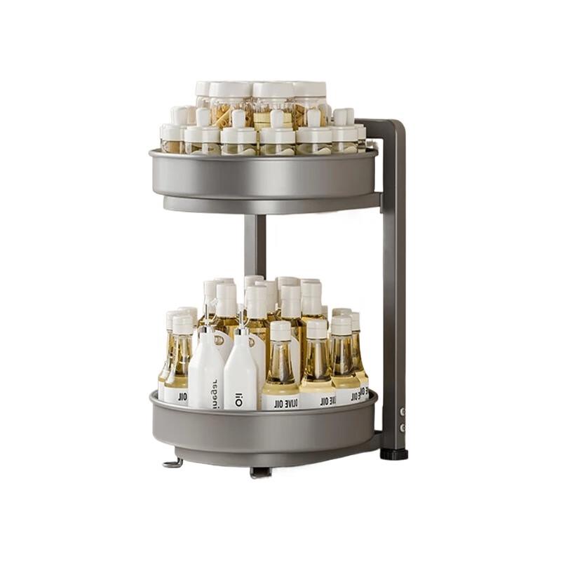 Rotating Double-Layer Kitchen Seasoning Rack
