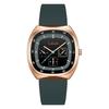 Square Women's Silicone Waterproof Sports Watch Green Casual Big Face Stylish