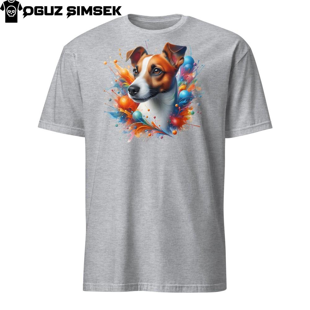 

Красочная футболка с джек-рассел-терьером: Яркая футболка с собачьим артом для любителей собак! 4XL