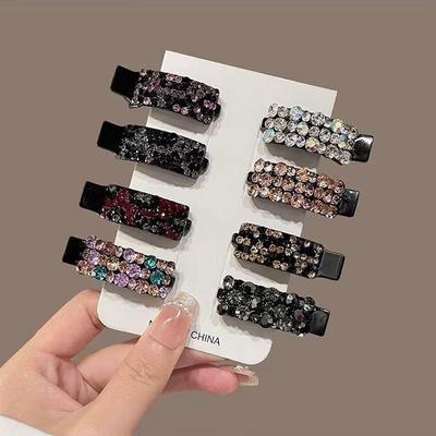Korean Style Iridescent Rhinestone Hair Clip for Bangs and Forehead
