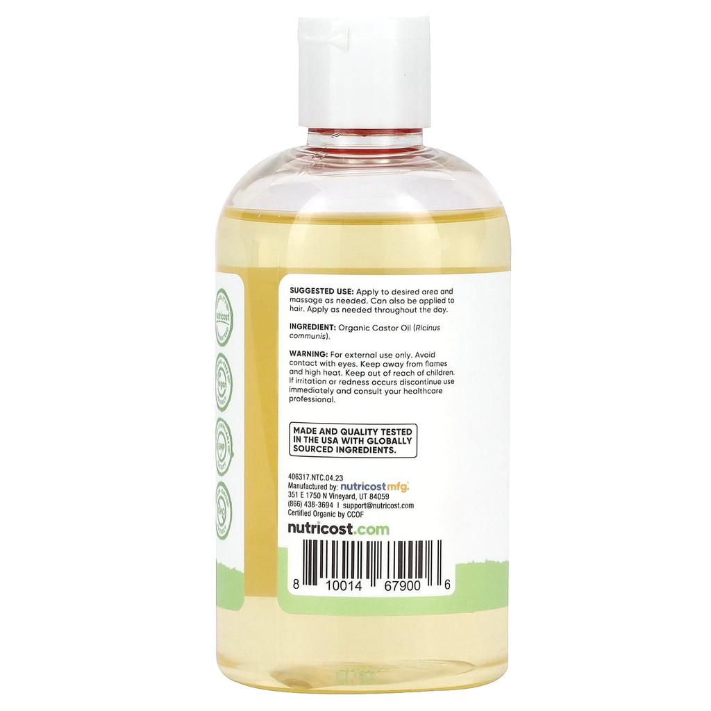 Essential Organic Castor Oil, 240Ml(8Oz)