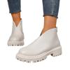 Autumn New Foreign Trade Large Size Thick Sole Thick Heel High Heel Short Boots Women's European and American Round Head Rear Zipper Women's Boots