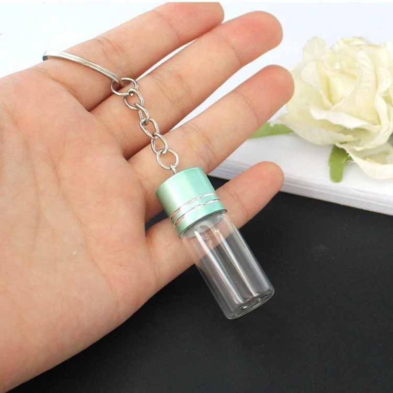 Mini Wishing Bottle Keychain For Diy Decoration Craft Glass Bottle Pendant Women Bag Charm