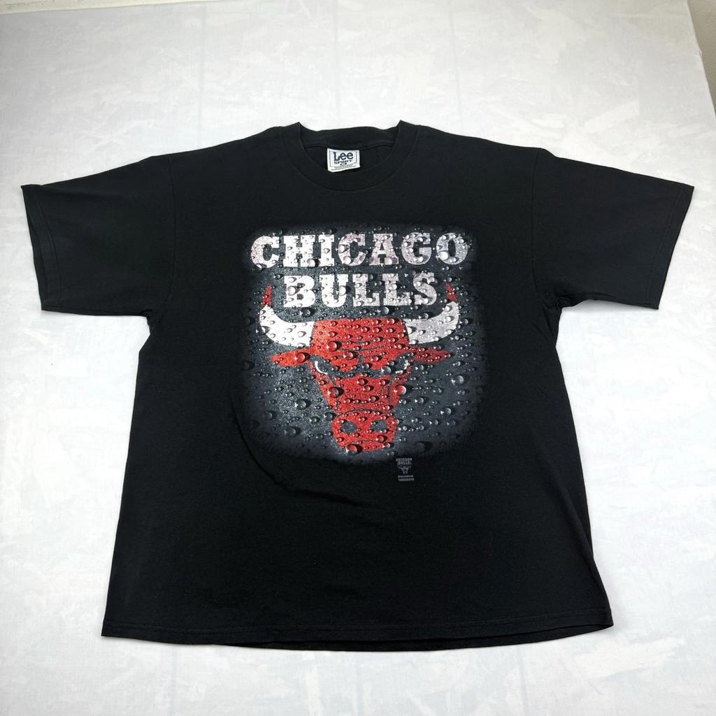 Y2K Chicago Bulls Graphic T-Shirt Lee Sport Black NBA Tee XL