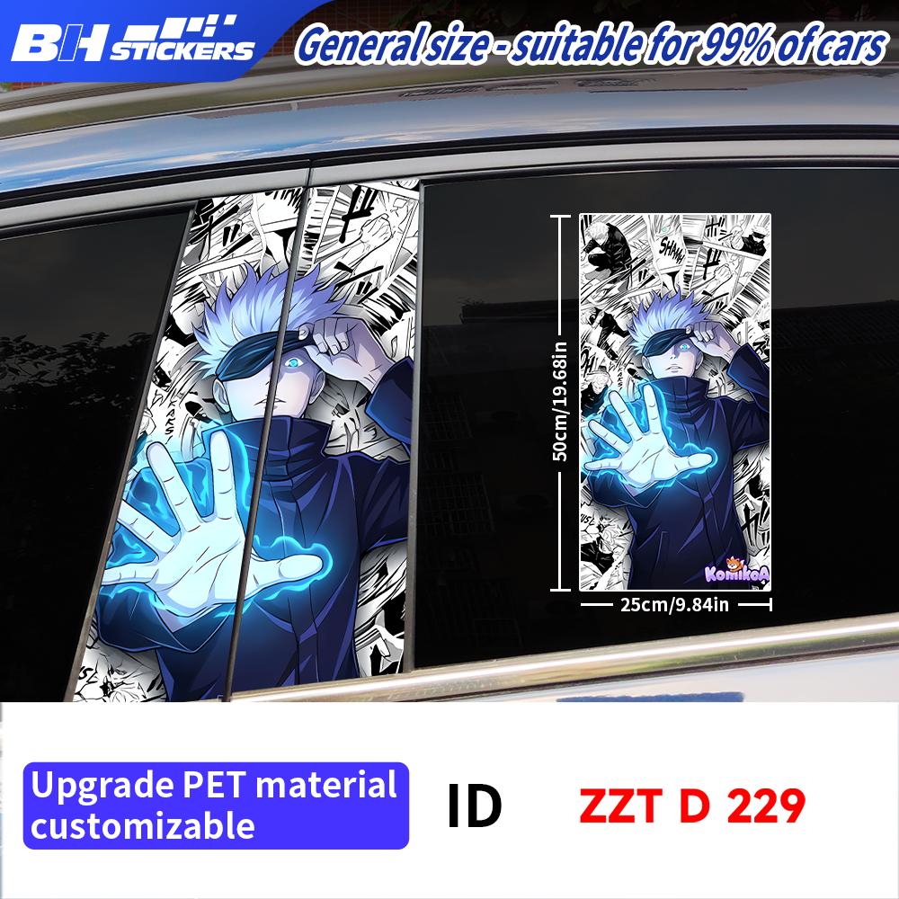 Wasserdichter Satoru Gojo Auto B-Säulen Aufkleber Anime Decal UV-Schutz Vinyl Auto Fenster Folie Außendekoration Zubehör