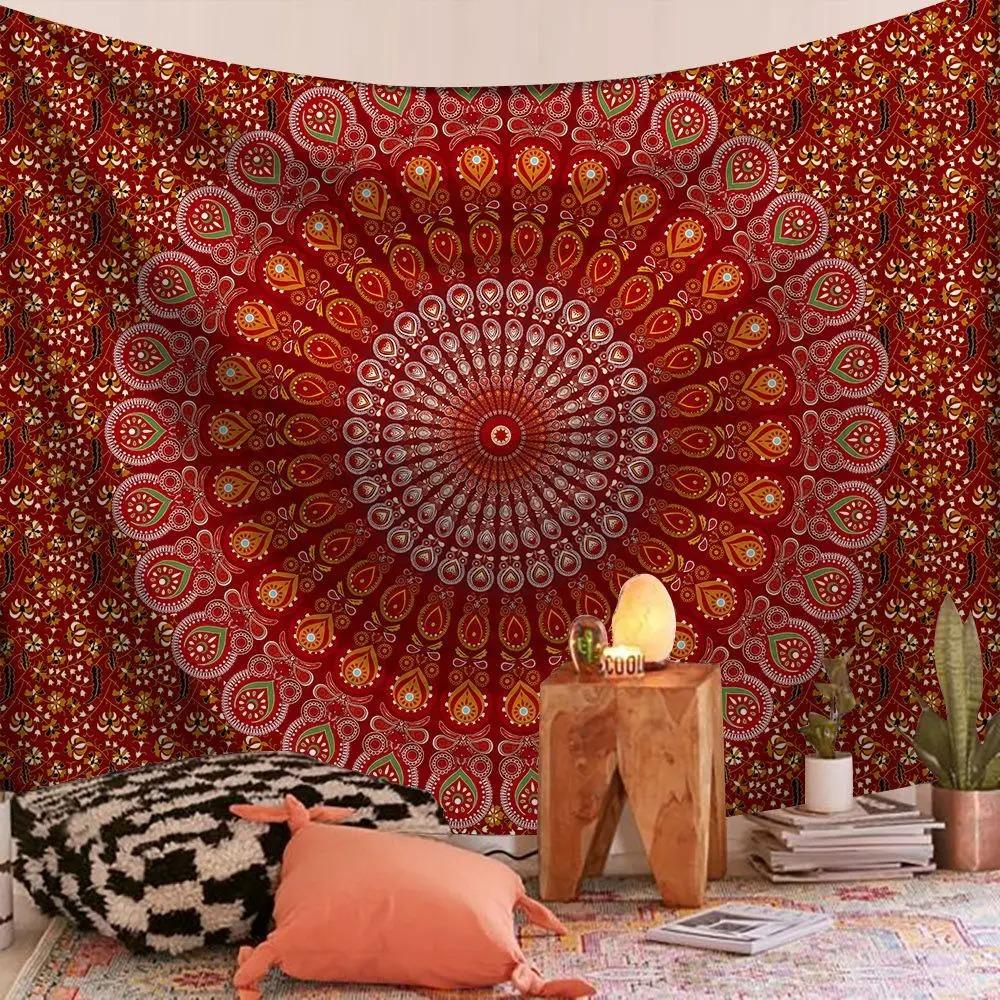 Mandala Tapestry Indian Bohemian Psychedelic Background Cloth Home Decoration Room Living Room Wall Hanging Cloth