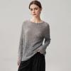 2026 Spring/Autumn Sequin Cashmere Round Neck Knitwear: Women's Long Sleeve Crochet Loose Top