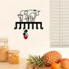 Retro Cow Key Holder Wall Decor Metal Wall Art with 7 Hooks Farmhouse Entryway Bedroom Animal Lover Gift Ironwork