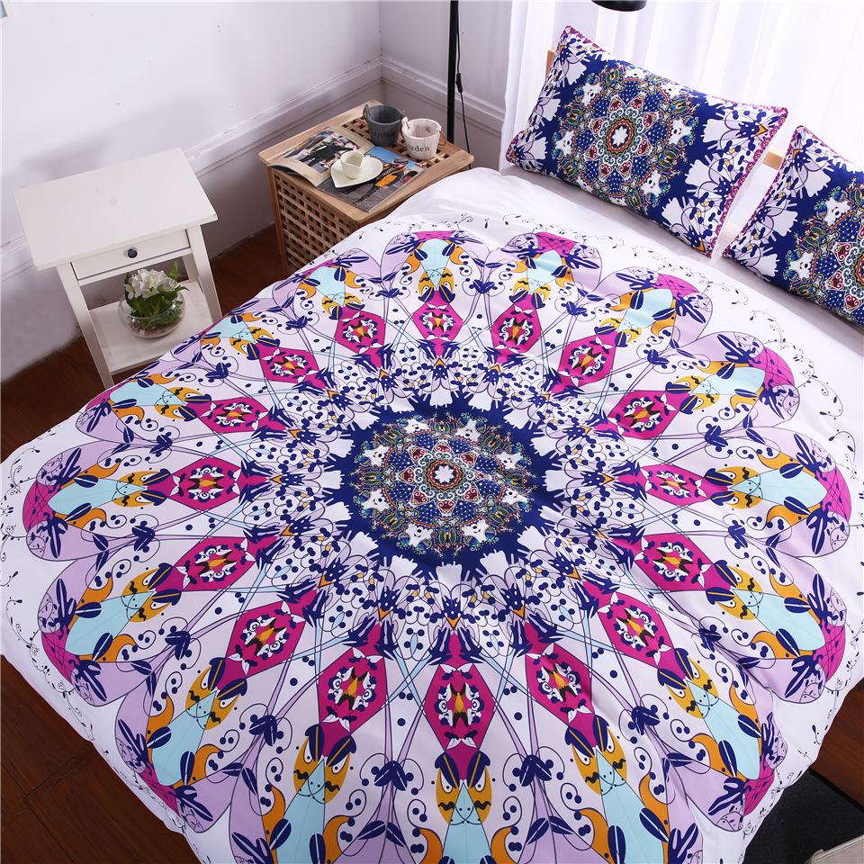 Żakardowy Zestaw Poszwy na Kołdrę Mandala Boho Pościel Super Miękka Wygodna Pościel Rozmiar Pojedynczy Podwójny 228x228 Gorący