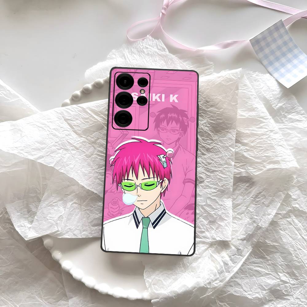 Cute Kitty Boy Saiki Kusuo Phone Case For Samsung S 24 Fe 25 Ultra Plus 20 Lite 21 30 22 23 24 22 Ultra 5G Fundas