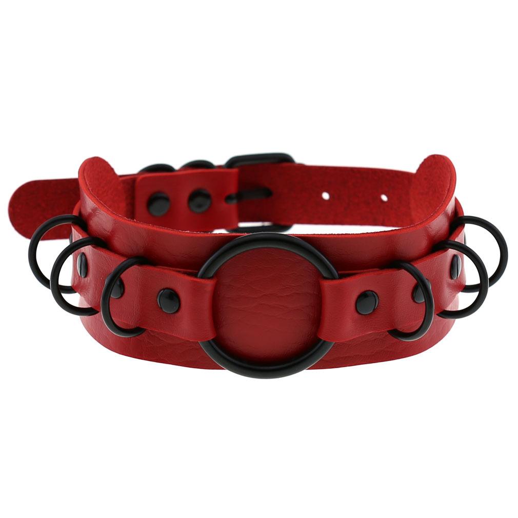 Halloween Punk Gothic Exaggerated O-Chain Pu Leather Collar, Fashionable Daily Wear Accessory