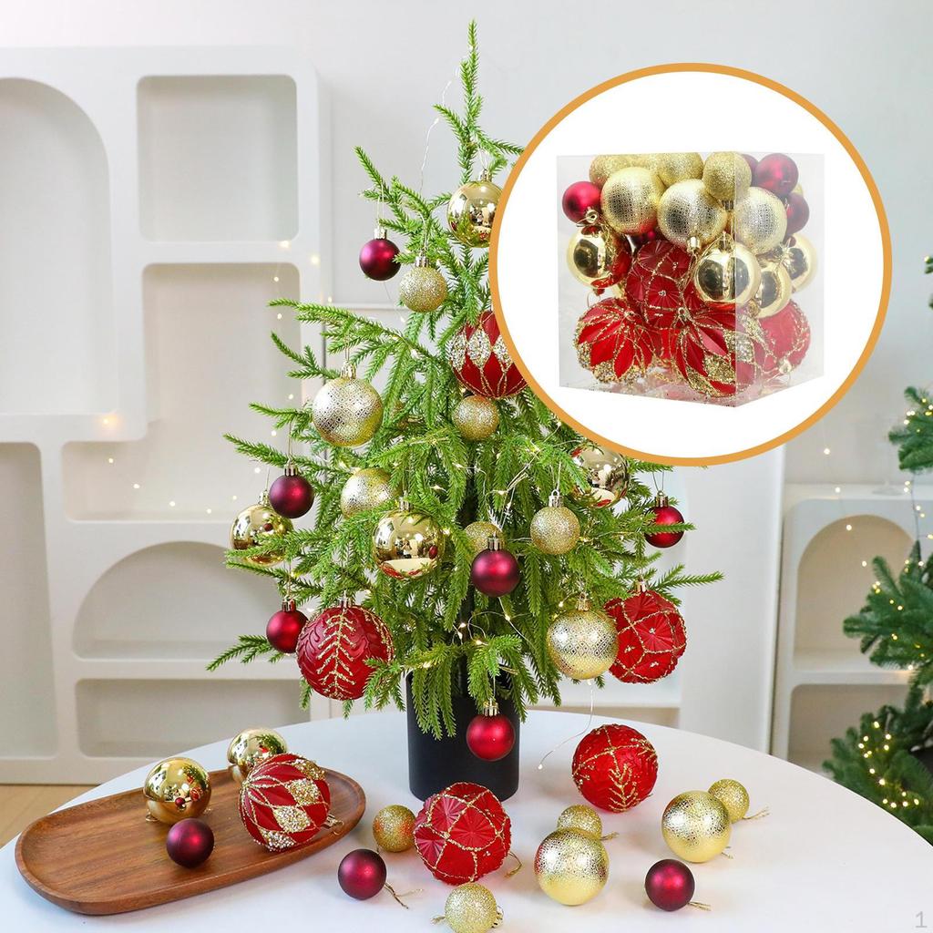 36 Stück Weihnachtsbaumhänge Dekorationen Weihnachtsdeko Dekorative Kugeln Christbaumkugeln für Kranz