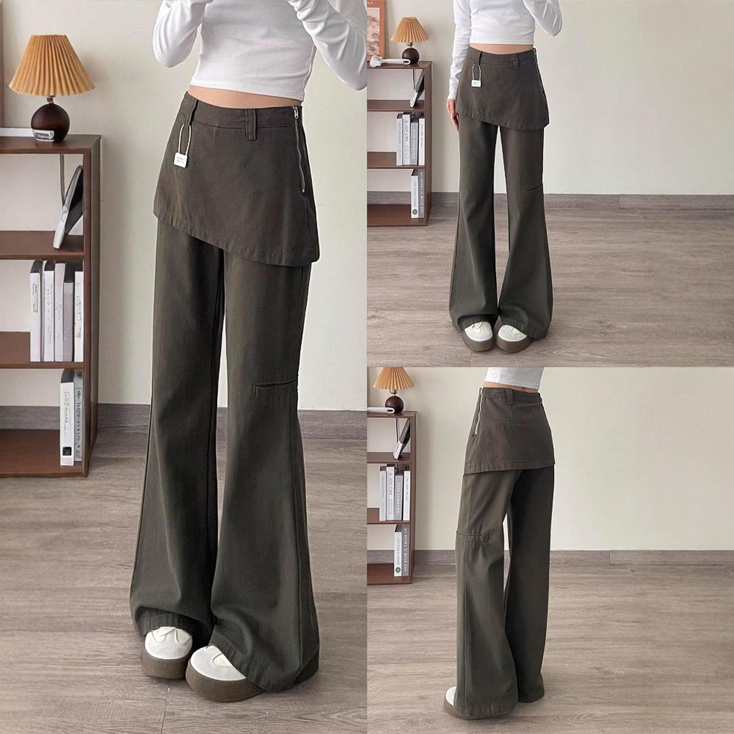 

Women s High Waist Flared Bell-Bottom Jeans, Plus Size, Slimming, Two-Piece Look, Autumn Workwear Style. S (Recommended 80-90 jin)