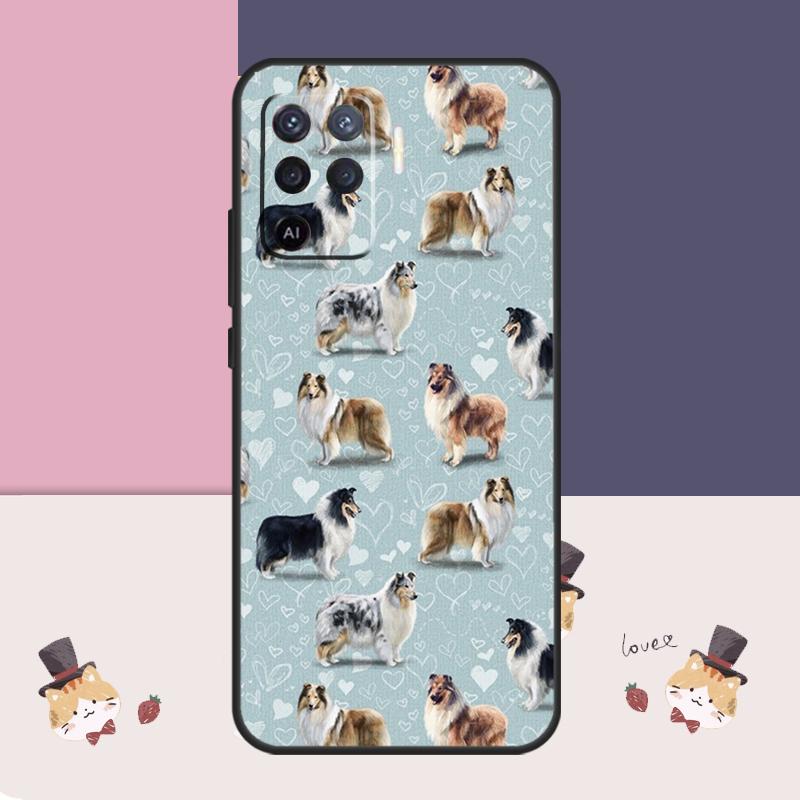 Cartoon Border Collie Case For Oppo A77 A17 A57 A40 A78 A54 A74 A94 A76 A16 A96 A18 A60 A80 A38 A58 A98 A15 A5 Pro