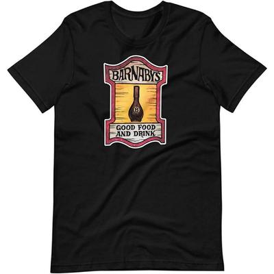 CHEBENJI BARNABY's Family Inn Pizza Men's T-Shirt Unisex Black Tee Clothing