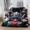 HD Robot GUNDAM Cartoon Soft Flannel Blanket for Bed Bedroom Sofa Picnic,Throw Blanket for Cover Office Christmas Gift Kids