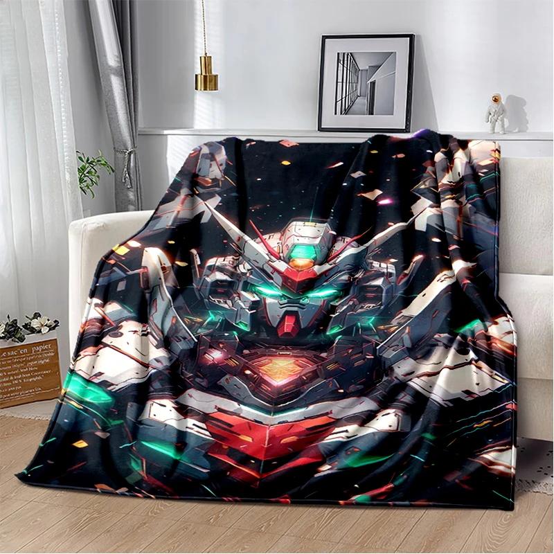 HD Robot GUNDAM Cartoon Soft Flannel Blanket for Bed Bedroom Sofa Picnic,Throw Blanket for Cover Office Christmas Gift Kids