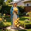Mary Lady Garden Light Solar Resin Waterproof Decorative Lights Mary Statue Flowers Goddess Statue with LED Luminous Rose