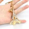 Refined Eiffel Tower Styling Rhinestones Keychain Keys Bag Trendy Pendant Car Interior Alloy Key Ring Paris Tour Gift Souvenir