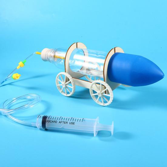 DIY Air-Powered Car STEM Kit Пластиковая физика Научная игрушка для детей Собери свой