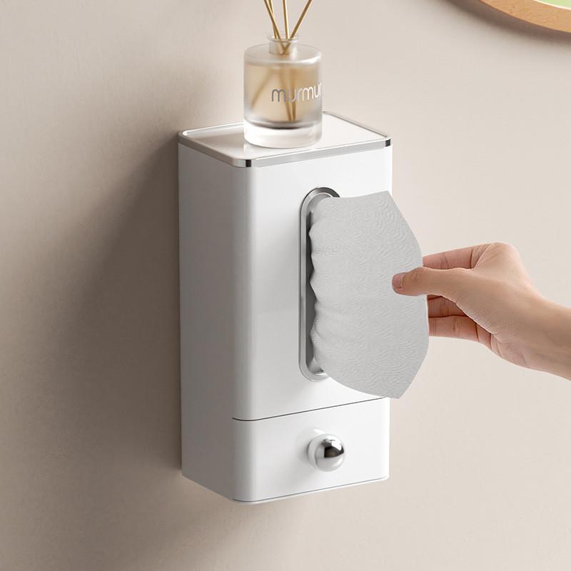 Wall Mounted Tissue Box With Waterproof Material For Bathroom And Kitchen Use