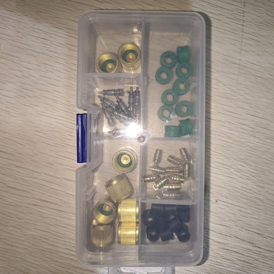 Kältemittelfüllschlauchkappenkerne 1/4 3/8 Zoll Dichtungen Reparaturwerkzeugsatz