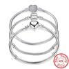 Big Sale Handmade Pan Bracelets for Women Original 925 Silver Heart Snake Chain Bangle Bracelet DIY Jewelry Fit Beads