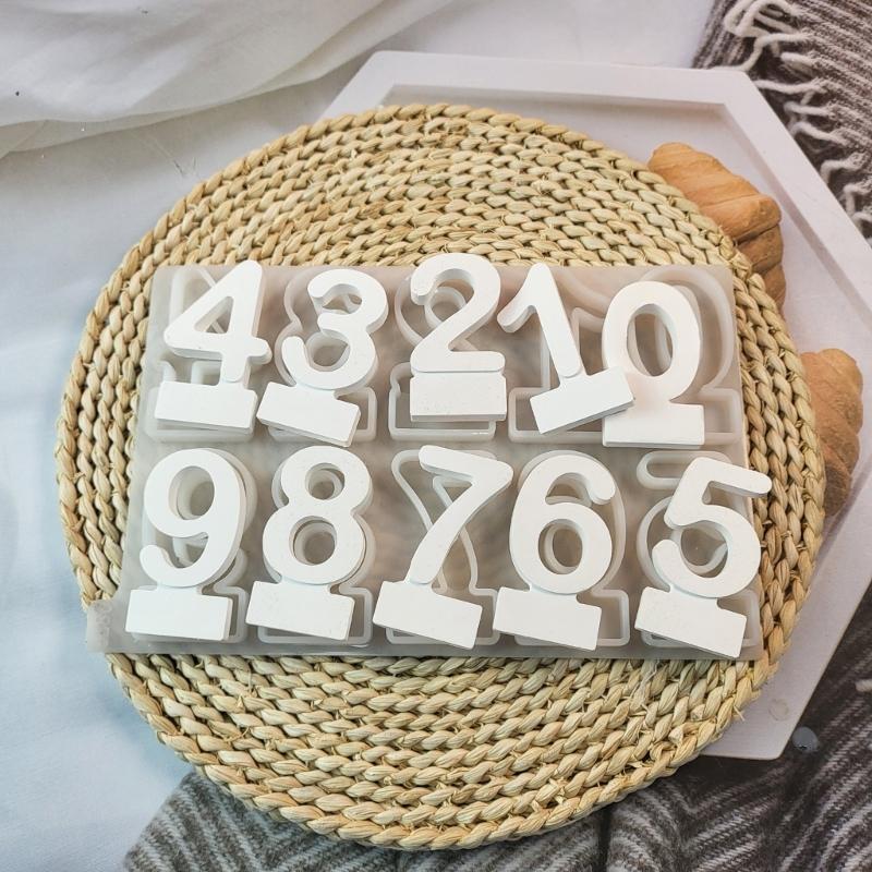 Birthday Cake Silicones Molds Sqaure Base Molds, Number Silicones Molds for Candle Holder Tealight Holder Decorations