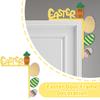 A Joyful Easter Corner Full Of Childlike Charm, With Wooden Decorations Inspired By Easter Elements, Adding Spring Vitality To Your Home Door Frame!
