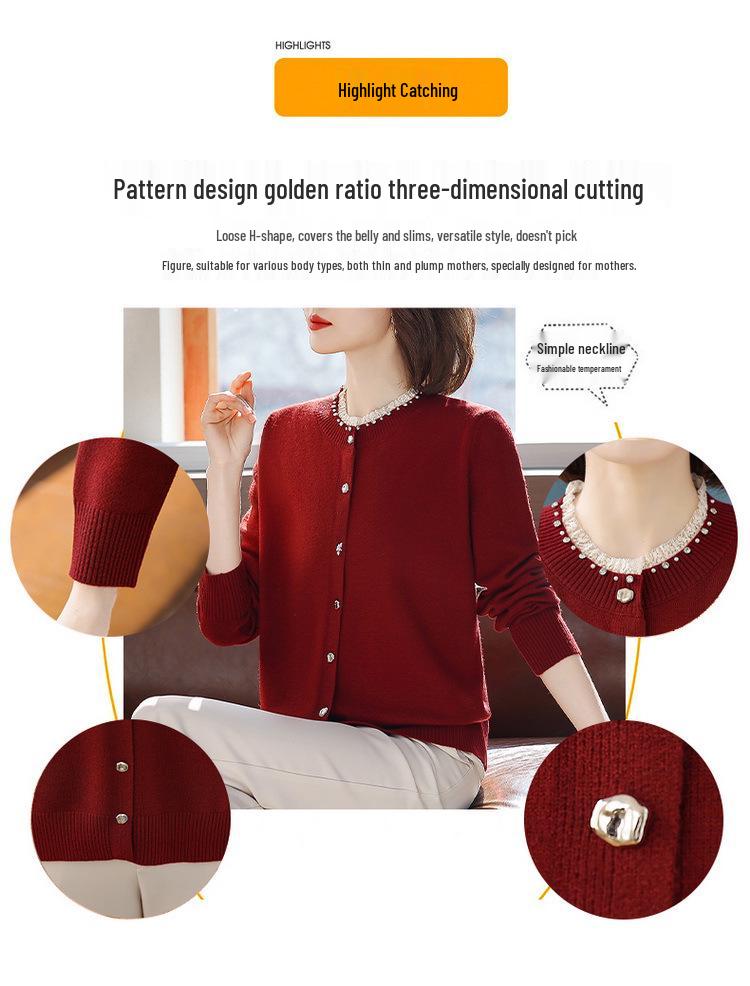 Chic Spring Knit Jacket & Cardigan Set for Stylish Middle-Aged Women - 2026 Fashion Collection