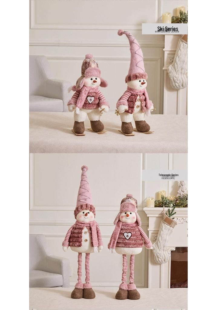 New Christmas Doll: Gem Powder Snowman Plush Hat Ornament, Standing Pose Reindeer, Perfect Gift