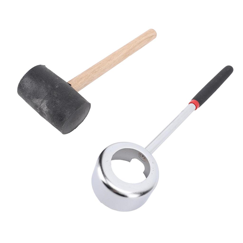 Coconut Opener Tool Set with Hammer Stainless Steel Food Grade Coconut Breaker Kit with Wooden Handle for Shop