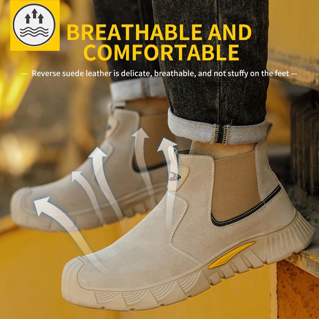 Steel Toe Anti-smash Anti-stabbing Wear-resistant Shoes Fireproof Flower Welder Men's Non-slip Boots Work Safety Shoes