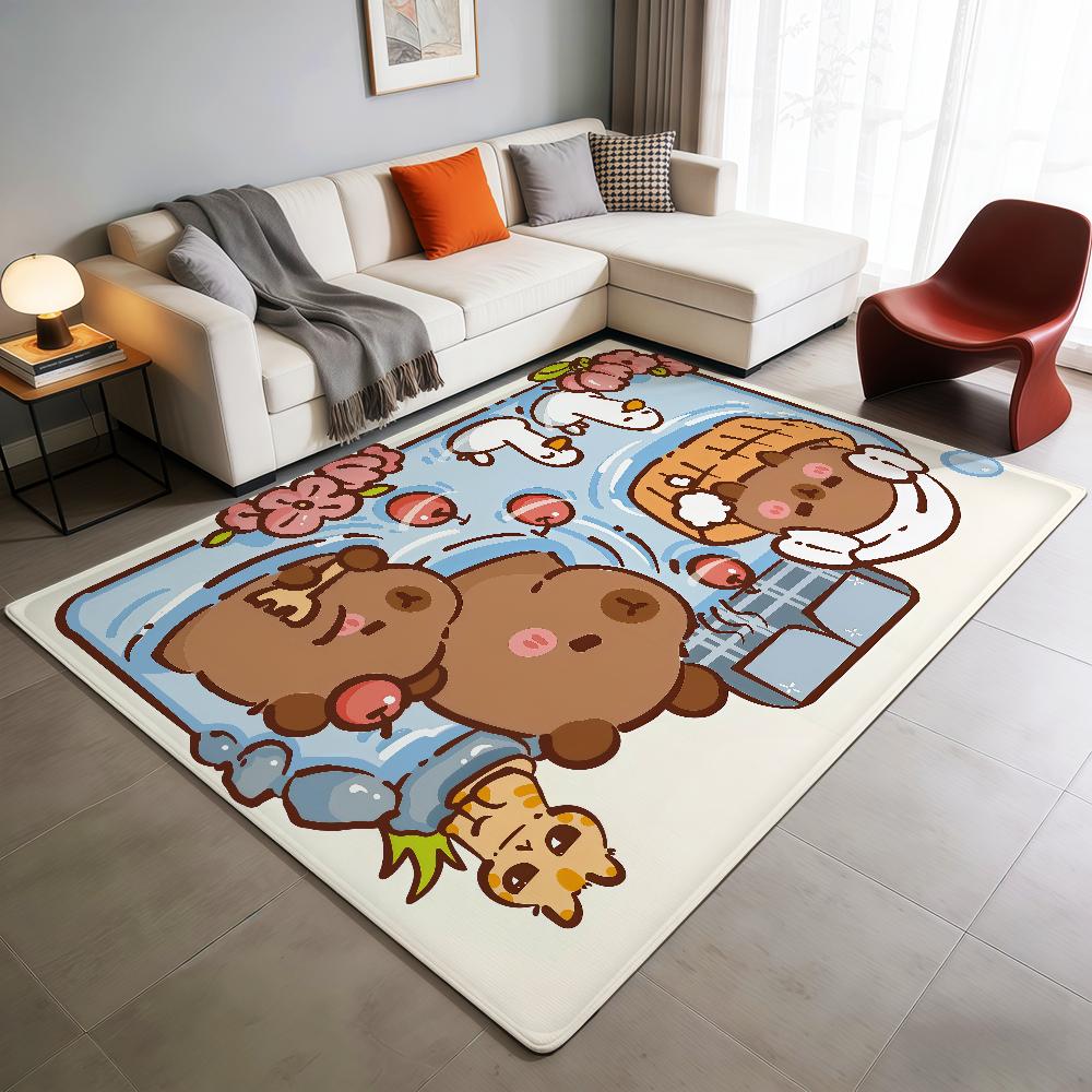 cartoon cute funny art Capybara hogar Bedside Rug Kitchen Bath Floor Mat Hallway Balcony Carpet Entrance Doormat Decor Home