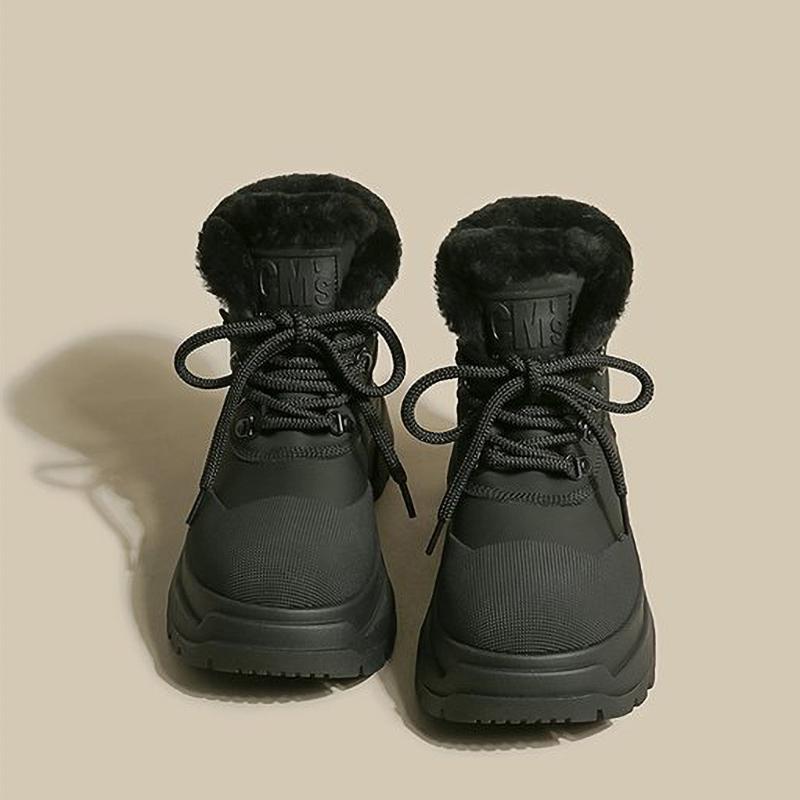 

Snow Boots Women Shoes Winter Footwear Boots Women Round Toe Flat Heel Lolita Ladies Med Fur 39EU/CN40 чёрный