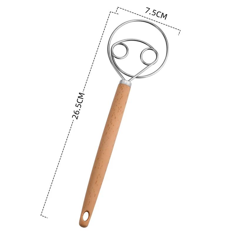 Hand Danish Dough Whisk Bread Mixer Stainless Steel Cake Pastry Bread Dough Hand Mixer Stick Egg Beater Kitchen Baking Tools