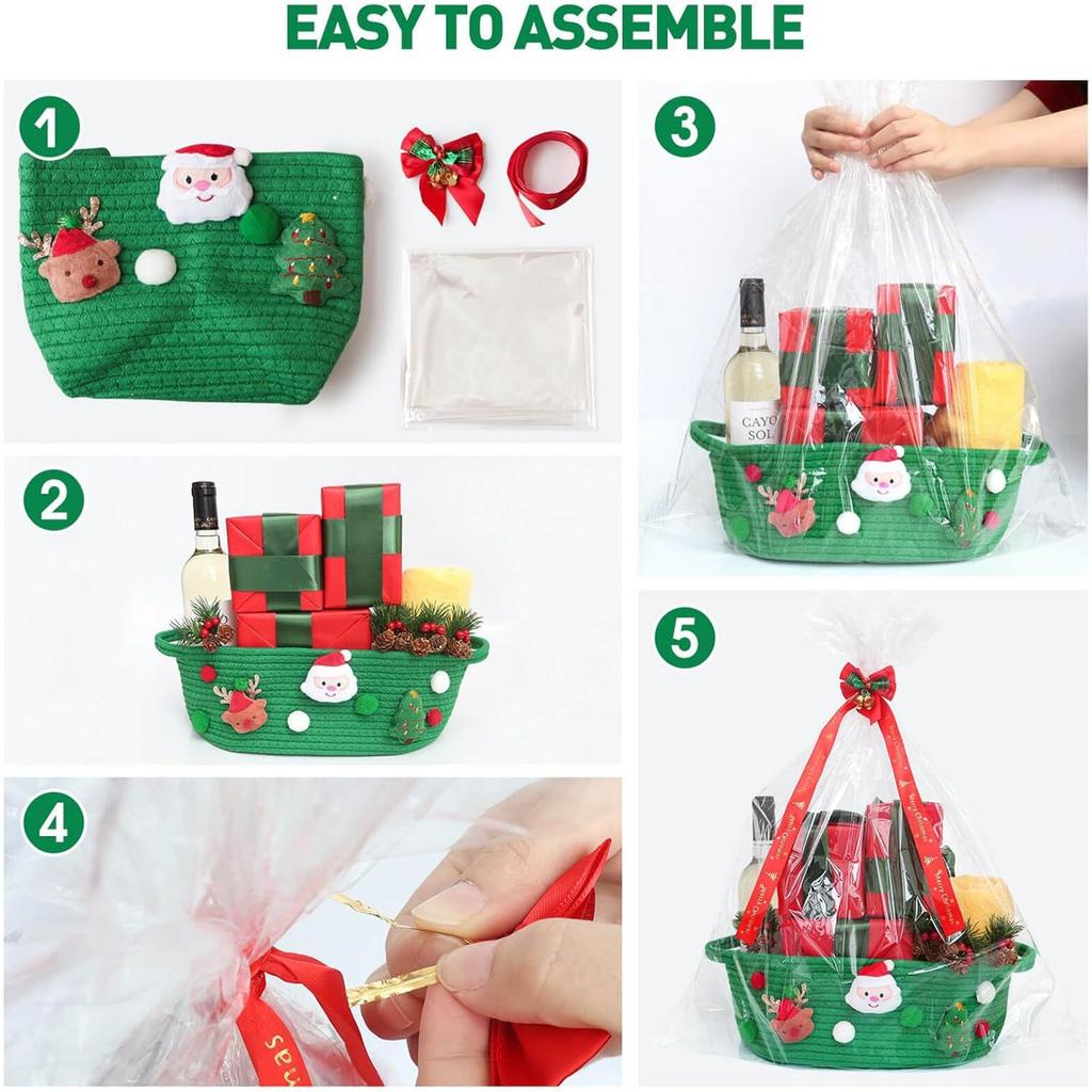 Christmas Themed Storage Basket for Storing Small Items Gift Holder Large Capacity Organizer for Home and Office