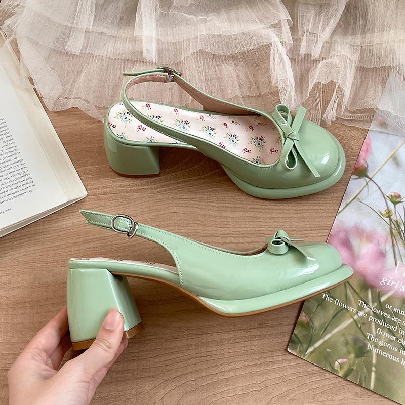 Fashion Women's High-heel Sandals Fashion Thick Heel Butterfly-knot Women Sandals 2025 Summer Ladies Outdoor Gladiator Sandalias
