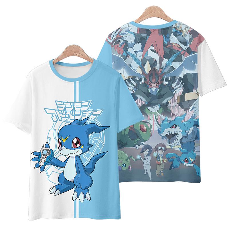 Anime Digimon Adventure 3D-Druck T-Shirts Sommer Herren Damen Lässig Mode Übergroß Kurzarm T-Shirt Männlich Tees Tops Kleidung