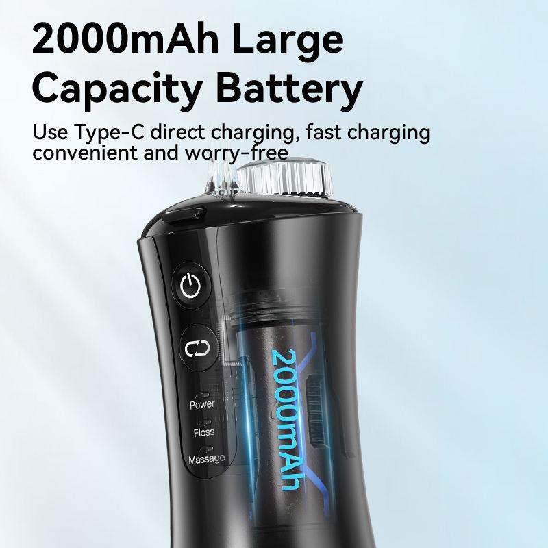Munddusche, wiederaufladbarer USB-Wasserflosser, tragbarer Dental-Wasserstrahl, 350 ml Wassertank, wasserdichter Zahnreiniger für die Mundpflege