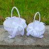 Elegant White And Gold Wedding Decorative Basket For Bridal Ceremonies Parties Decors Durable Fabric Storage Container